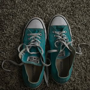 Blue converse size 9 in women’s and 7 in men’s